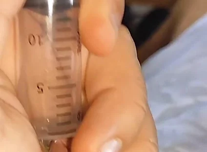 First Hardcore Cum Extraction in Syringe Part 1
