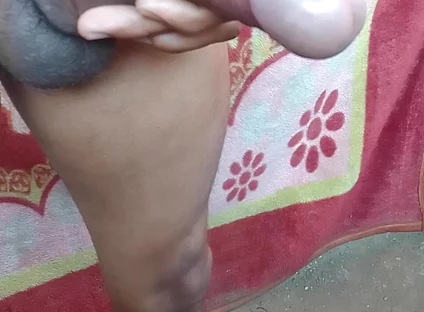 Cock Ring Standing Outdoor Masturbation