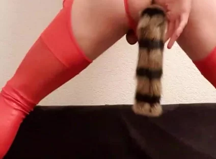 Plug Fox Tail in My Ass Hole