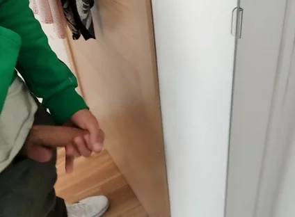 Masturb His Huge and Juicy Cock in Front of the Mirror