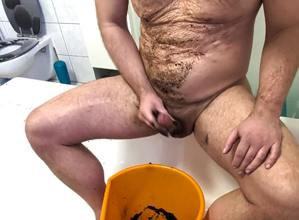 Dirty Stepdad Bod Slut Plays with Mud