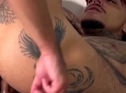 Tatted Latin Thug Fucks Twink Bareback