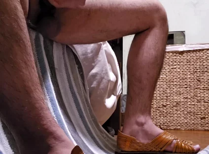 Masturbating While Wearing Huaraches Sandals