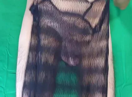Black Fishnet Dress to Nude
