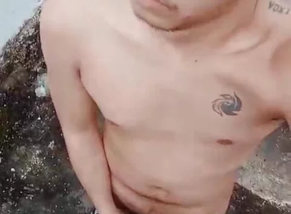 Waiting for Stepdaddy Outdoor! Pinoy Twink Naked Hard Cock, Masturbationa Nd Cumshot