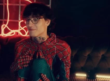 Spider Man Costume. Bottom Boy a Pose. Ass Hole