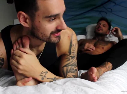 Feet licking tattoo boys