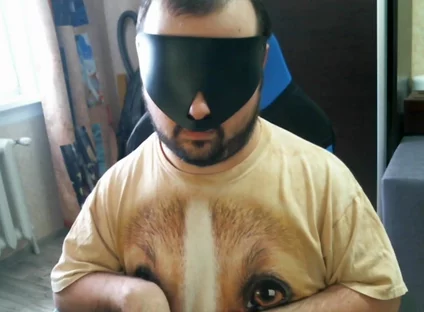 Disabled Person Trains His Mouth Before a Blowjob