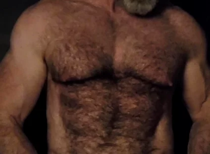 Hairy Muscle Bear Showing off
