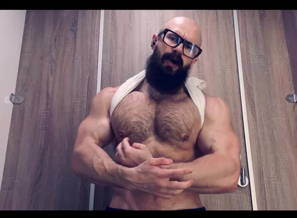 Pec God. Listen to My Hard Breathing and Look at My Bulging Muscles
