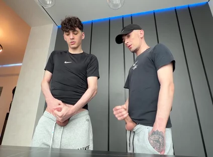 We Jerked off Together and a Lot of Cum