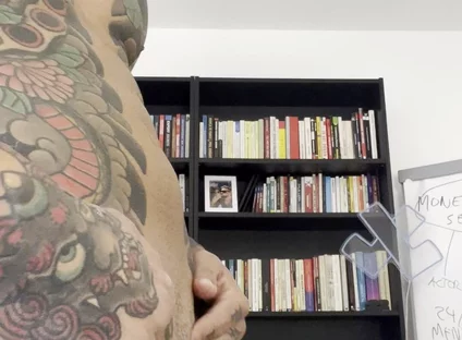 Young Man Masturbates in the Office