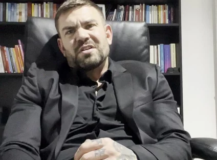Handsome Guy Masturbates in Suit