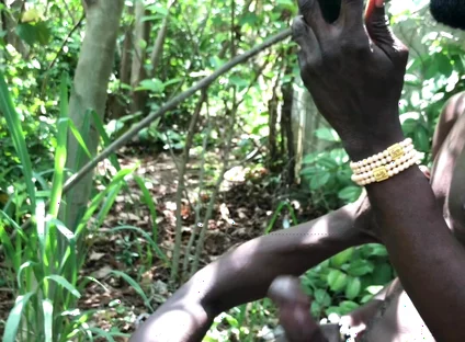 Outdoor Threessome Fuck Inside the Bush