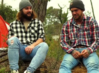 Two Friends Jerkoff in the Forest