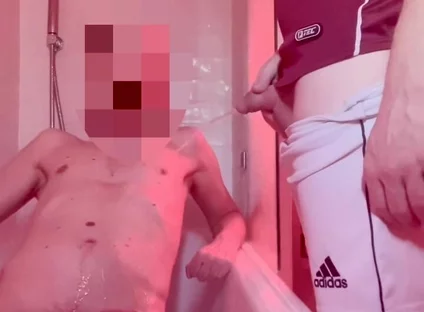 Twink Gets Hard When Pissed on by His Football Friend