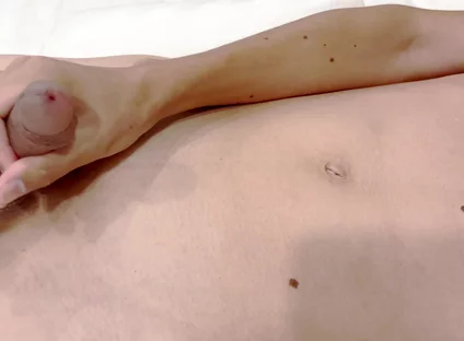 A Boy with a Large Foreskin Gets an Erection, Masturbates, and Cums Twice