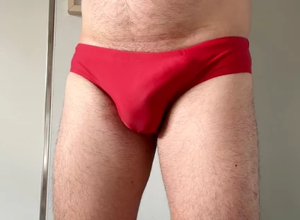 Red Speedo Filled with My Cum