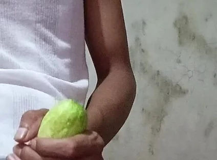 Jujut Expression Playing Solo Using Cucumbers That Have Been Hollowed Out
