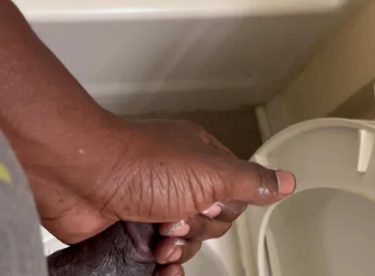 Cum and Lotion in the Bathroom