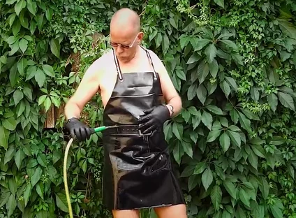 The Horny Rubber Gardener 26 (wet Play & Piss)