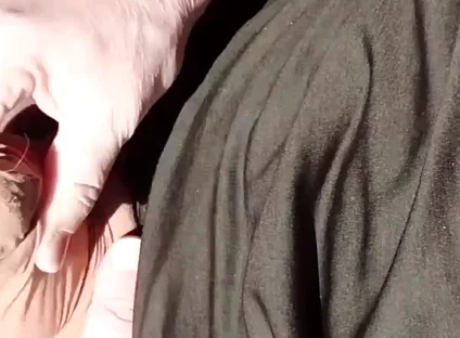 Horny Cumshot with the Door Open in the Car