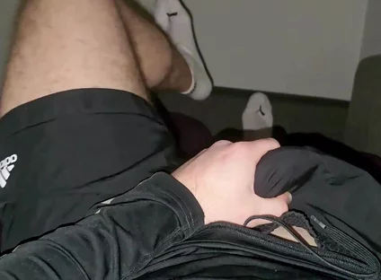 Sock Belly Jerk off! Hot Stepdaddy Shoots & Loads White Socks - Follow on X Phantomgentx