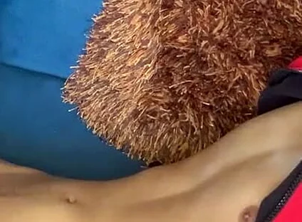 Wanker with His Legs Spread Seatting on the Couch