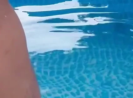 Outdoor Poolside Attraction, Got Horny After Taking a Dip, Big Cock Cums All Over