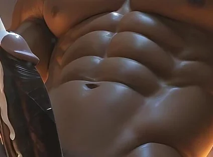 Black Muscle God Dildo Cum Explosion - Ai Video