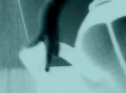 Femboy in Thigh High Black Boots Fucks Giant Black Dildo with Bubble but