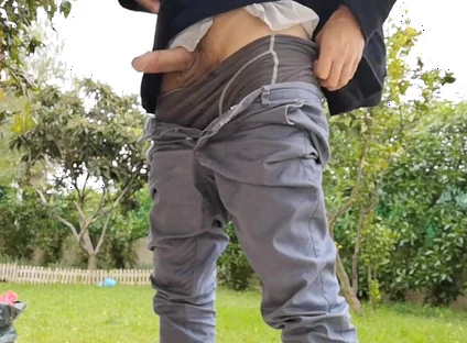 Guy Smoking and Wanking Outside to Beat the Cold