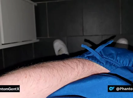 German Doctor Sneaks to Toilet and Jerks Out His Secret