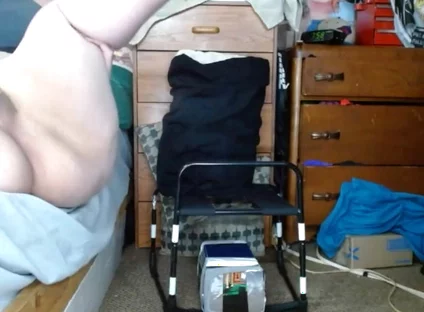 Fat Cross Dresser Bouncing Its Tits While Taking a Dildo in Asshole