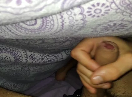 Boy Moaning and Jerking Good Wet Cock, in the Morning Under the Sheets! Better a Blowjob, Will You G