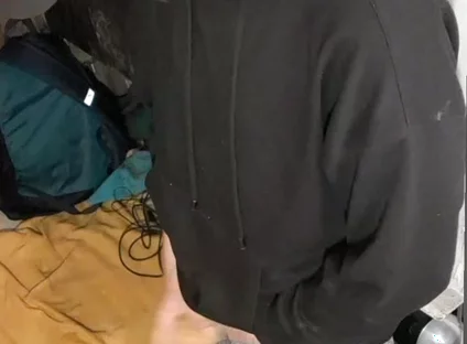 I Masturbate in Sweatpants, a Black Sweatshirt and Nike Sneakers