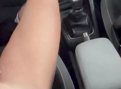 Jerk off My Big White Cock in the Car