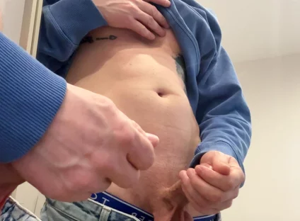 Big Cock Mirror Jerk off with Loud Moans - Massive Cumshot on Glass