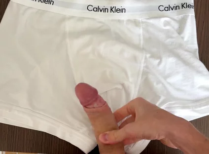 Fresh Cumshot on My Boxers Calvin Klein