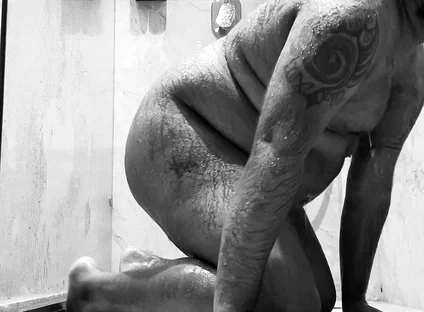 Young Bear Masturbates While Showering