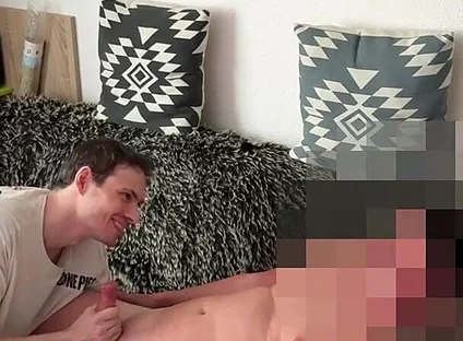 Straight Curious Plumber Returns to Get Sucked by a Gay Guy on the Couch