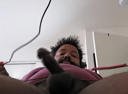 Sexy BBC Bear Spits on His Dick and Cums Hard!