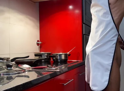 Jacking off and Cumming in the Kitchen