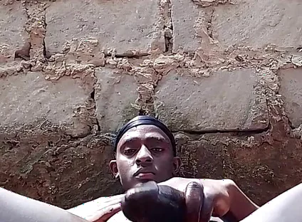 Twink with a Big Black Dick Jerks off in a Hot Vedio Out in Public as Neighbours Watch
