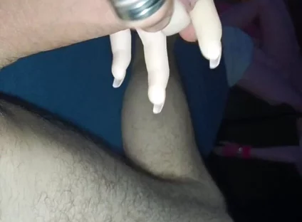 French Manicure Very Cute Handjob Performed by My Sex Doll Cindy