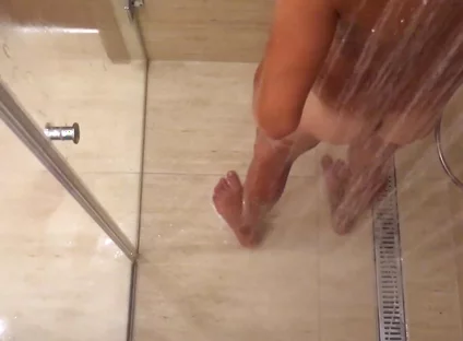 My Showering - 2 Times with Slim Belly and 1 Time with Big Bloated Belly