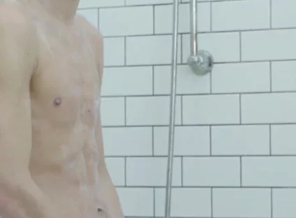 Young Randy Freja wank and cum in the bathroom