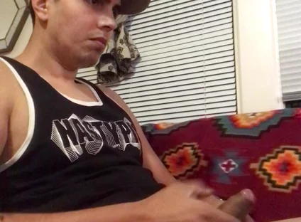 Solo Hot Gay Twink in Black Tank Cumshot