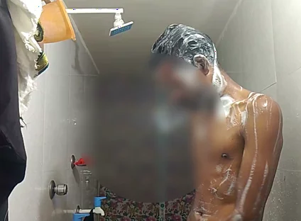 Video of Nagin Bathing in the Bathroom