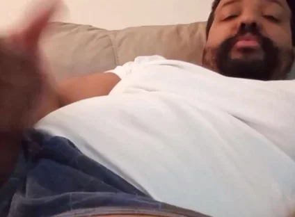 Stepdaddy Bounces Dick, Flexes Balls and Shoots Cum on His Leg